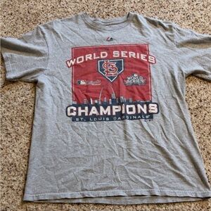 Majestic Gray St. Louis Cardinals World Series Champions Tee